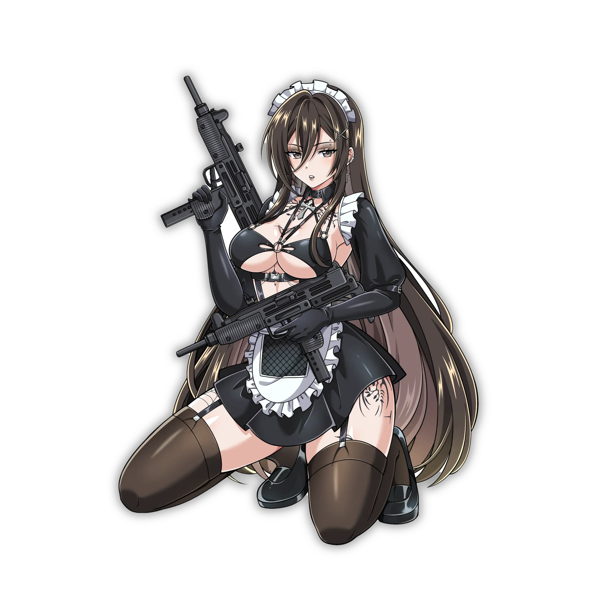 Dual Uzi Maid Sticker