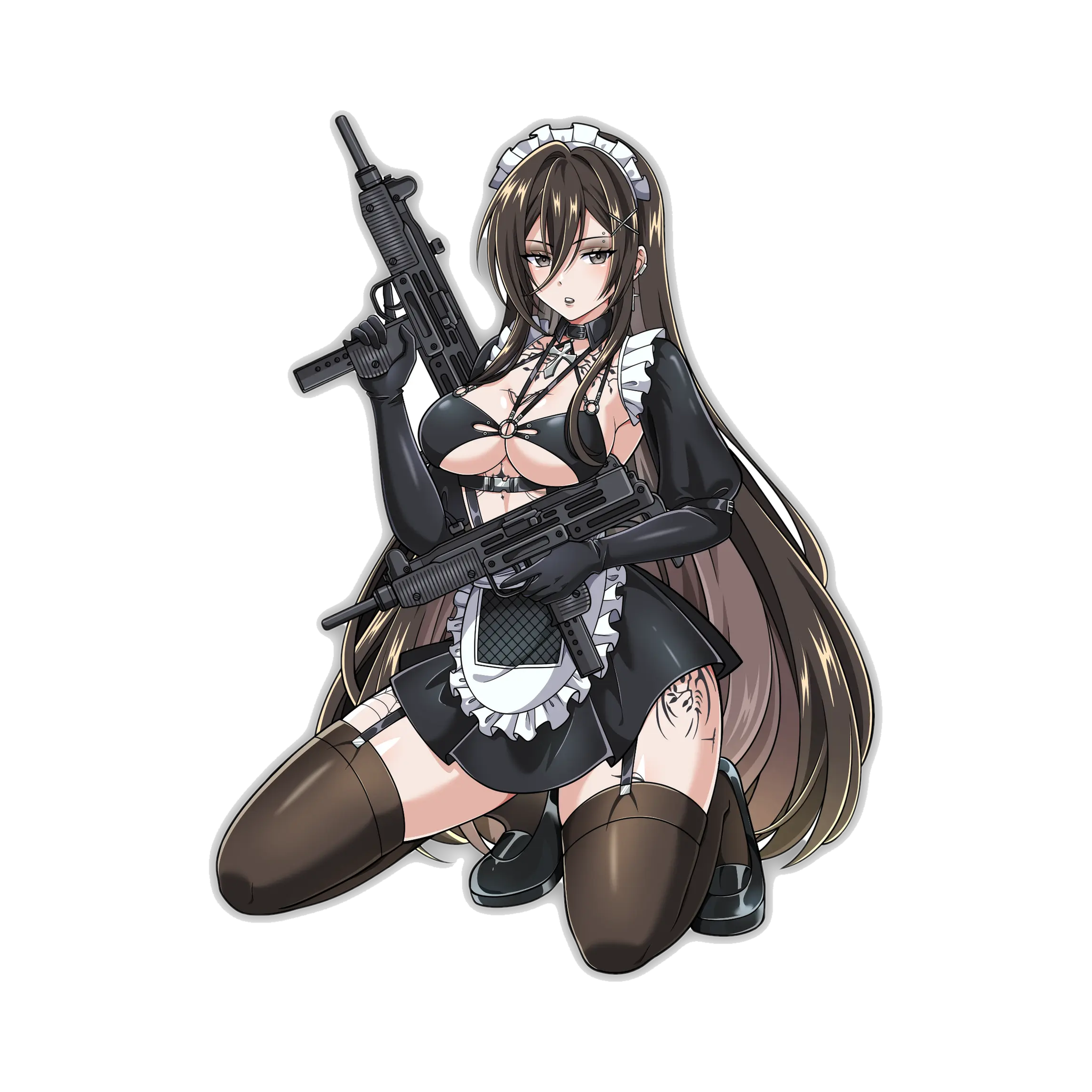 Dual Uzi Maid Sticker